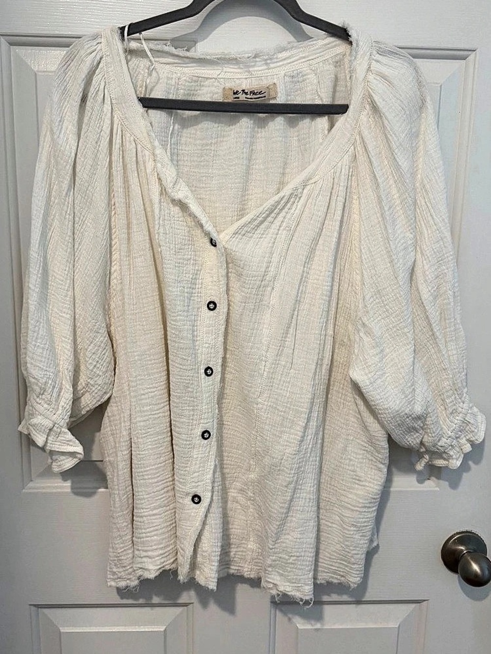 We The Free Textured Blouse in White
